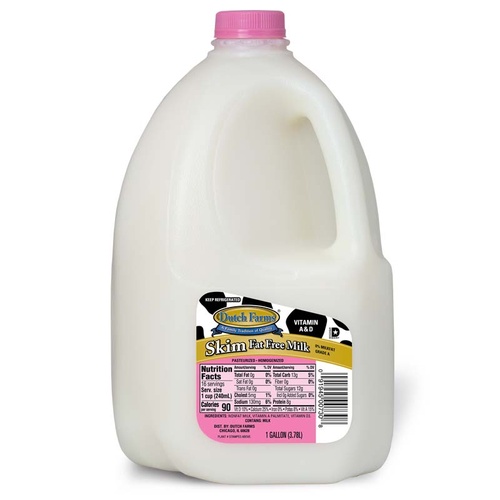 DUTCH FARMS SKIM MILK GL                128 OZ