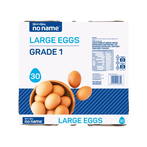 LARGE EGGS 30 PACK                       30 PACK