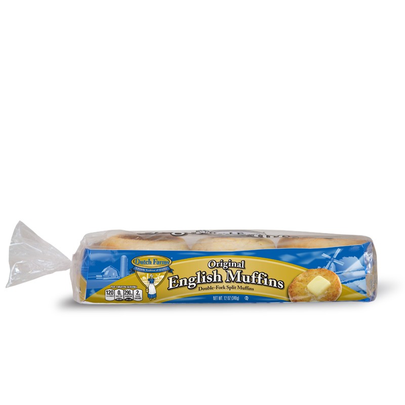 DUTCH FARMS ENGLISH MUFFINS PLAIN 12 OZ