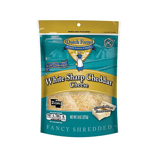 DUTCH FARMS FNCYCUT SHRED WHITE SHRP     8 OZ