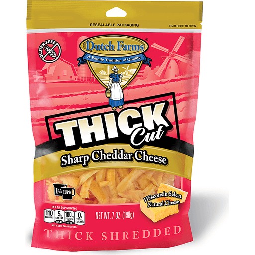 DUTCH FARMS THICKCUT SHRED SHARP CHD     7 OZ
