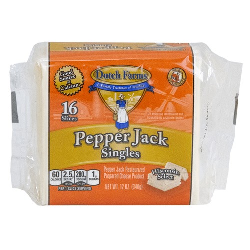 DUTCH FARMS PEPPER JACK SINGLES 12 OZ