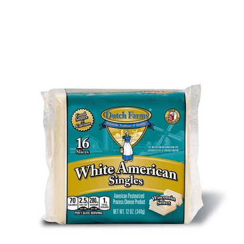 DUTCH FARMS WHITE AMERICAN SINGLES 12 OZ