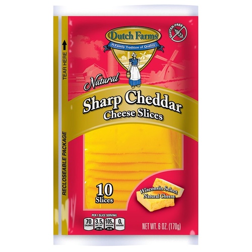 DUTCH FARMS SLICES SHARP CHEDDAR         6 OZ