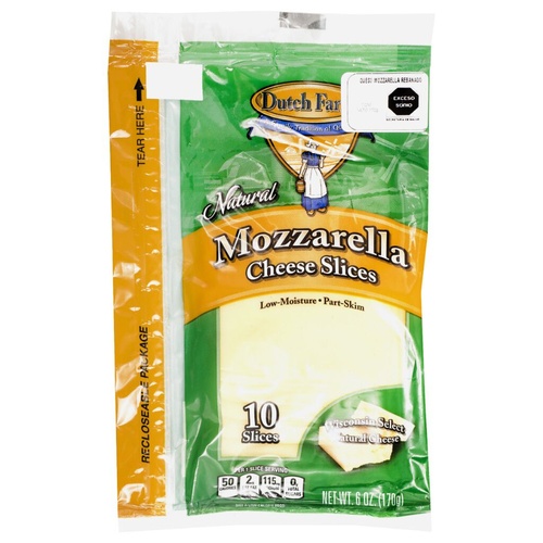 DUTCH FARMS SLICES MOZZARELLA            6 OZ