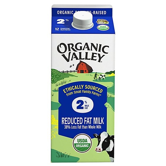 MILK ORGANIC VALLEY 2% REDUCED FAT 8.34 Lbs