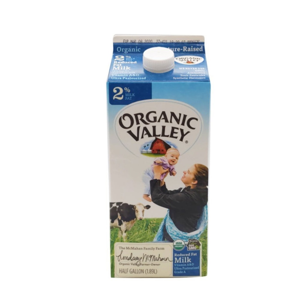 ORAGANIC VALLEY MILK 2% REDUCED FAT 1.89 LTR