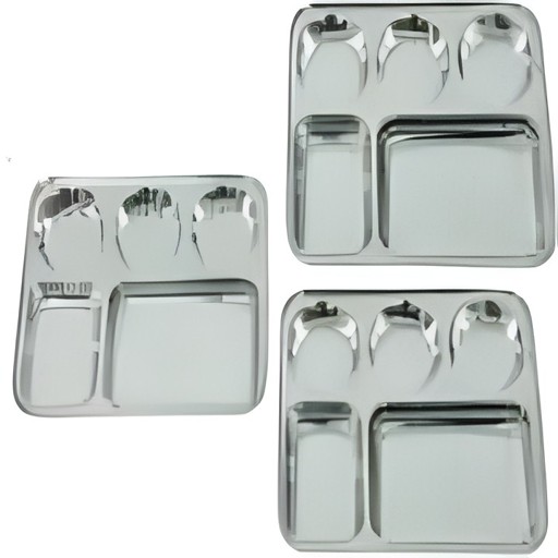 Kwality S/S 5 Portion Sq Thali 1 Each