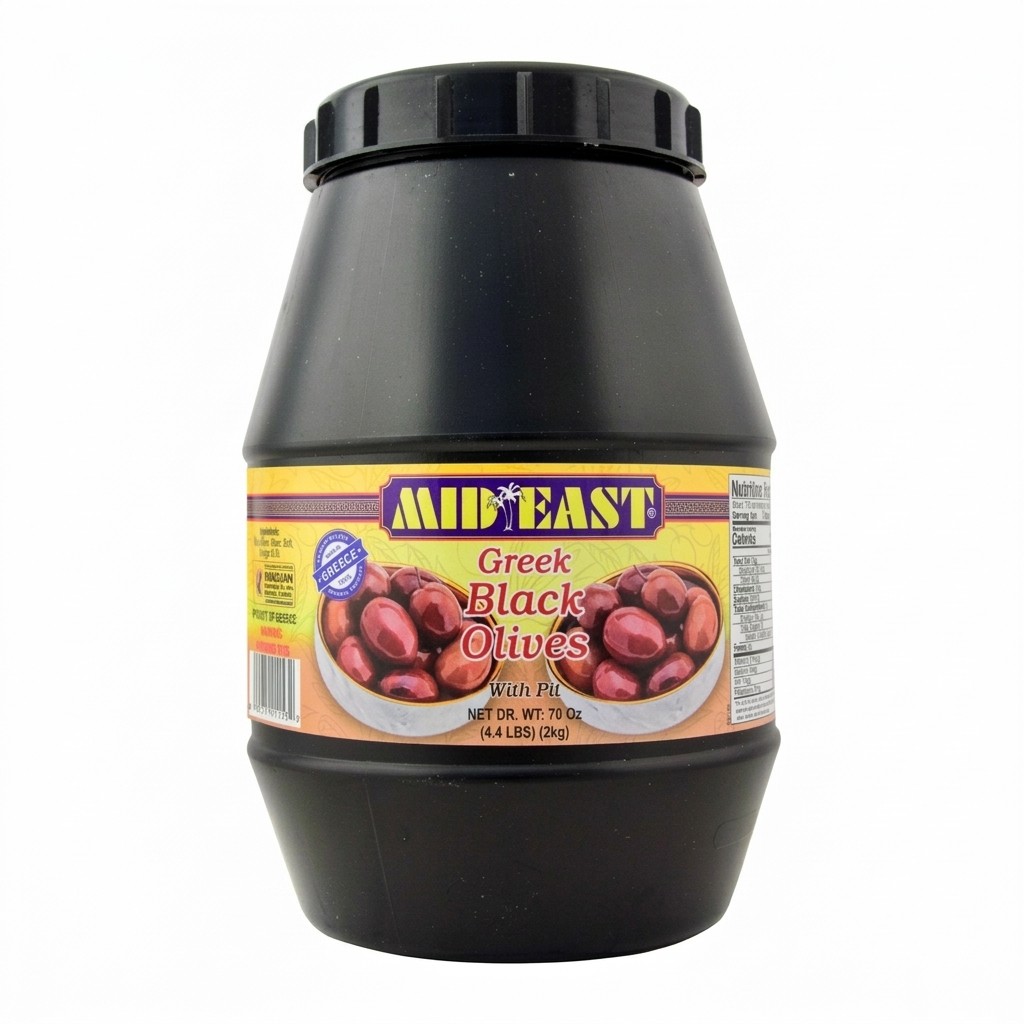 Mid East Greek Black Olives 70 OZ