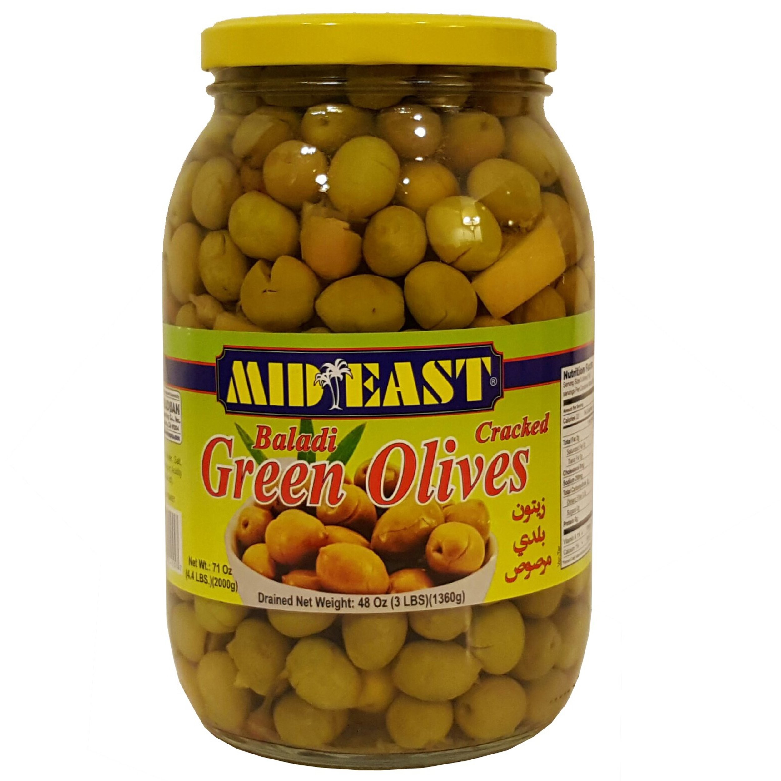 Mid East Green Olives 3 LBS