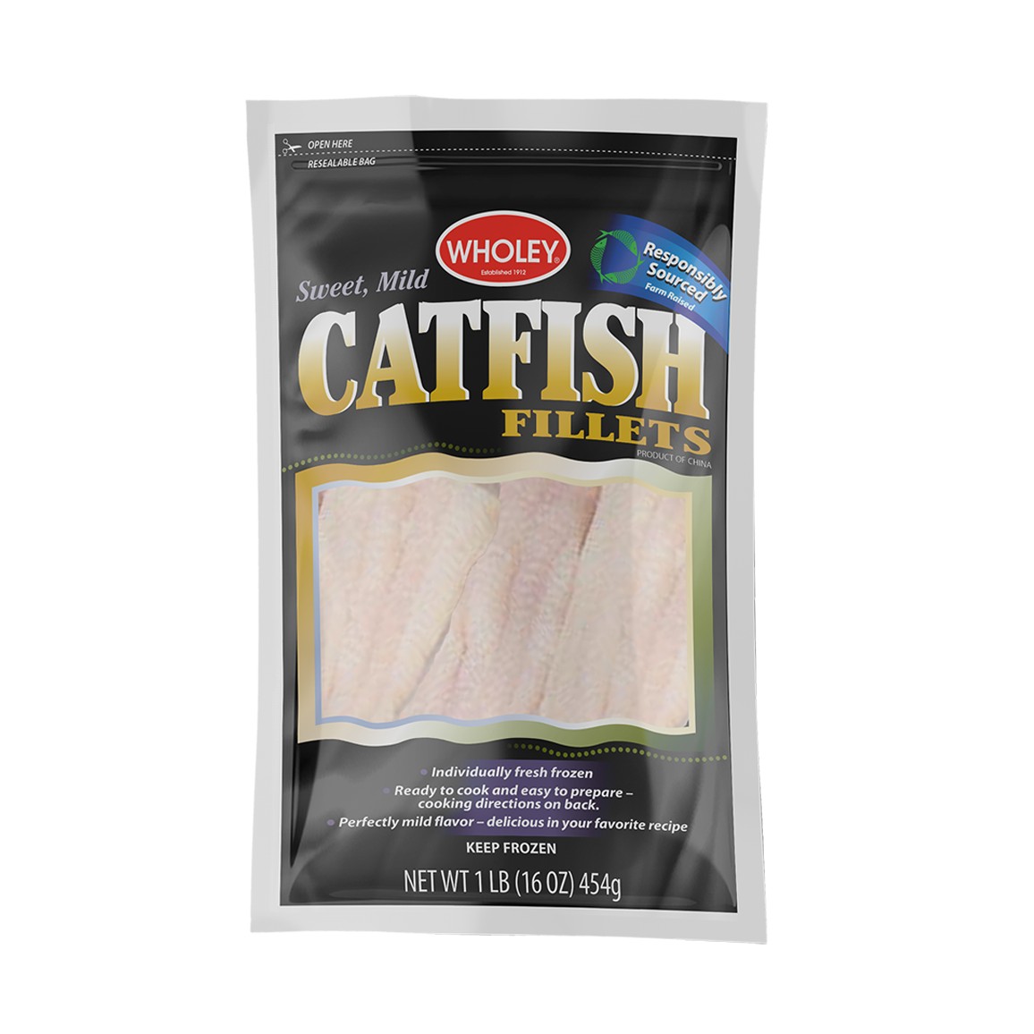 WHOLEY CATFISH FILLET 16 OZ