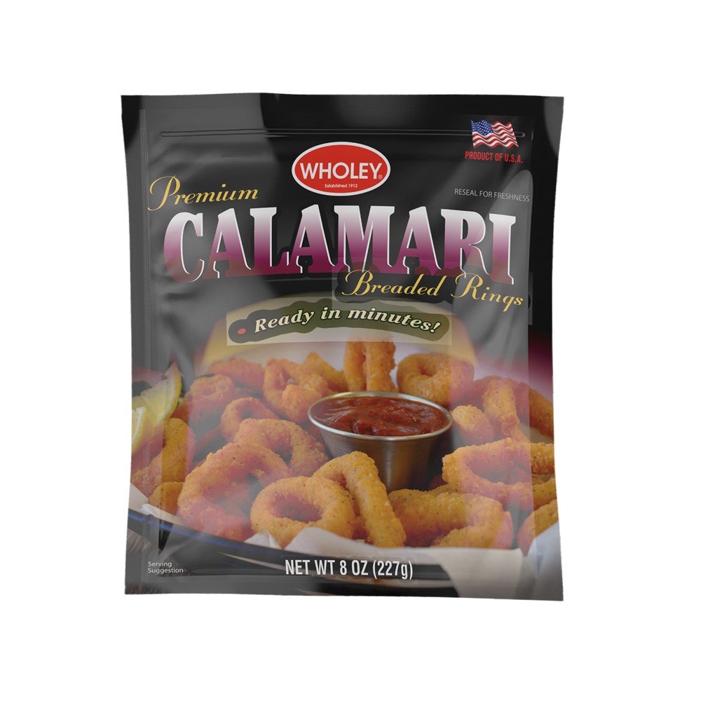 WHOLEY CALAMARI RINGS BREADED 8 OZ