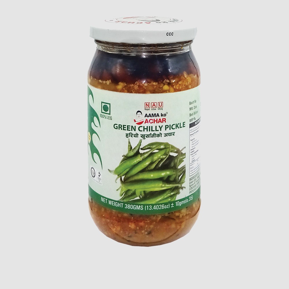 Aama Ko Achar Green Chilly Pickle 380 GM