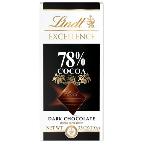 LINDT EXCELLENCE DARK CHOCOLATE 78% COCOA 0.22 Lbs