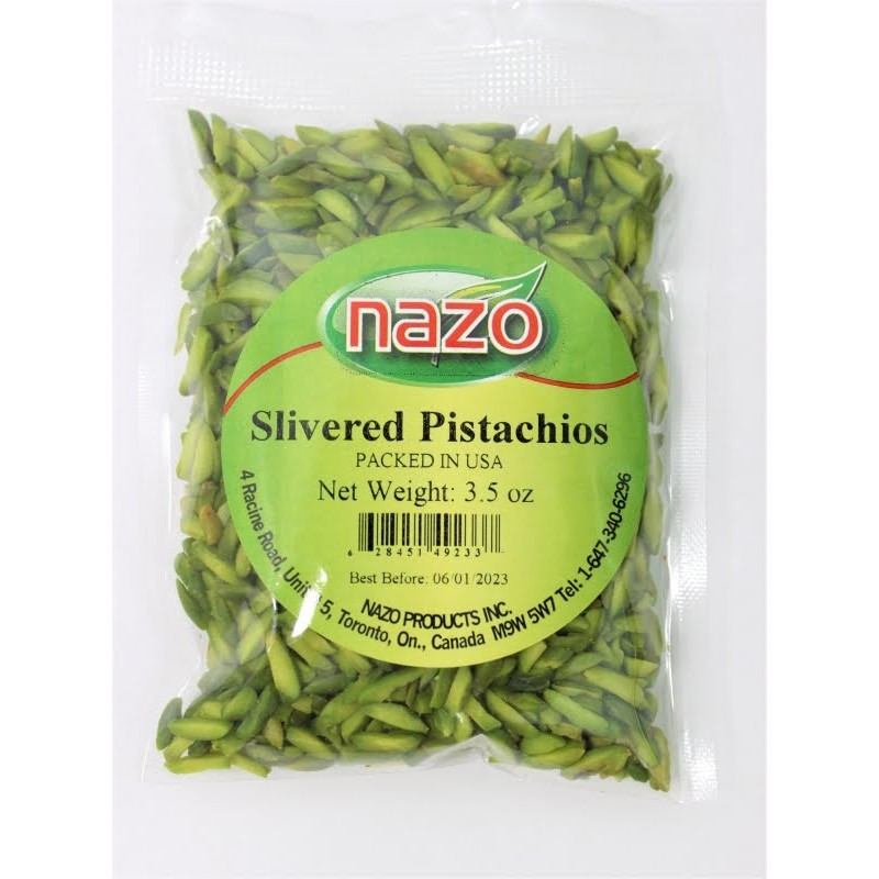 NAZO SLIVERED PISTACHIO  3.5 OZ