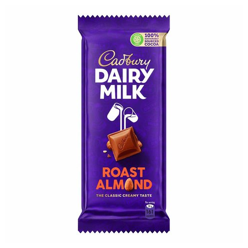 Cadbury Premium Milk Chocolate With Roasted Almonds 3.5 OZ