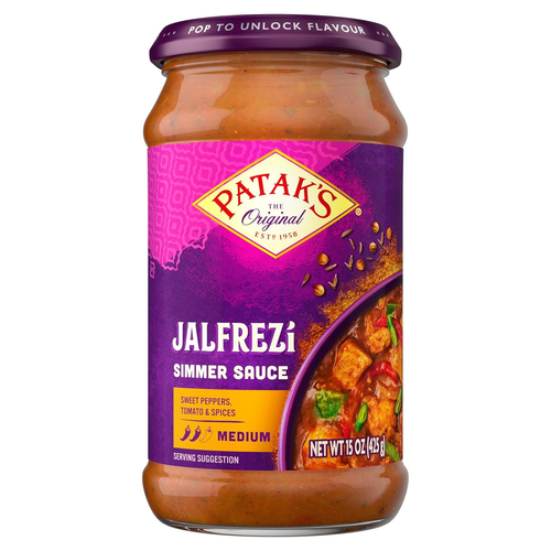 PATAK'S Jalfrezi Curry Indian Simmer Sauce, Medium 15 OZ