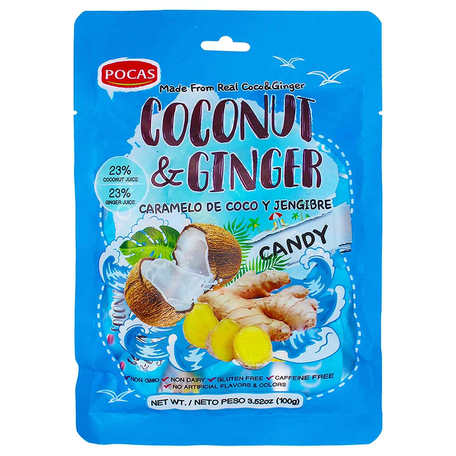 POCAS GINGER COCONUT HARD CNDY