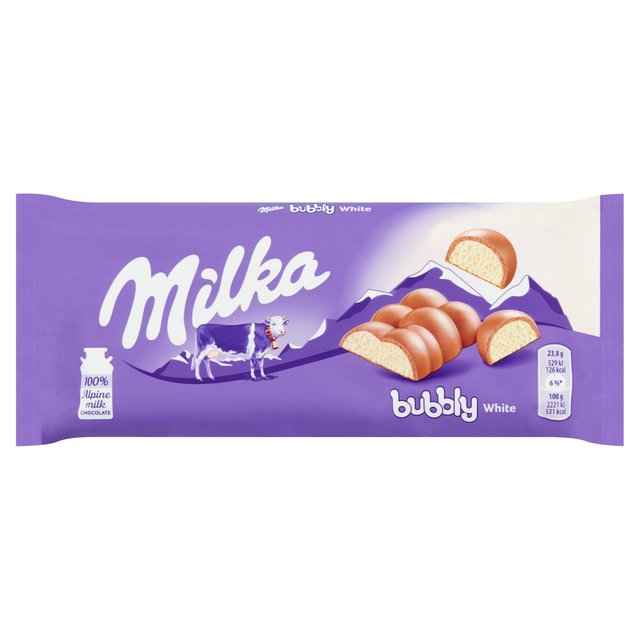 MILKA BUBBLY WHITE CHOCO BAR