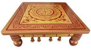 ICC Floral Design Pooja Table (Bajot/Chowki) (18x18)