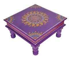 ICC Floral Design Pooja Table (Bajot/Chowki) (12x12)
