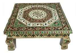 ICC Floral Design Pooja Table (Bajot/Chowki) (10x10)