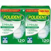 Polident 3 Minute Triple Mint Antibacterial Denture Cleanser Effervescent Tablets