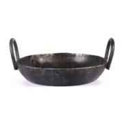 FLAT BOTTOM WHITE IRON KADAI 10 Inch
