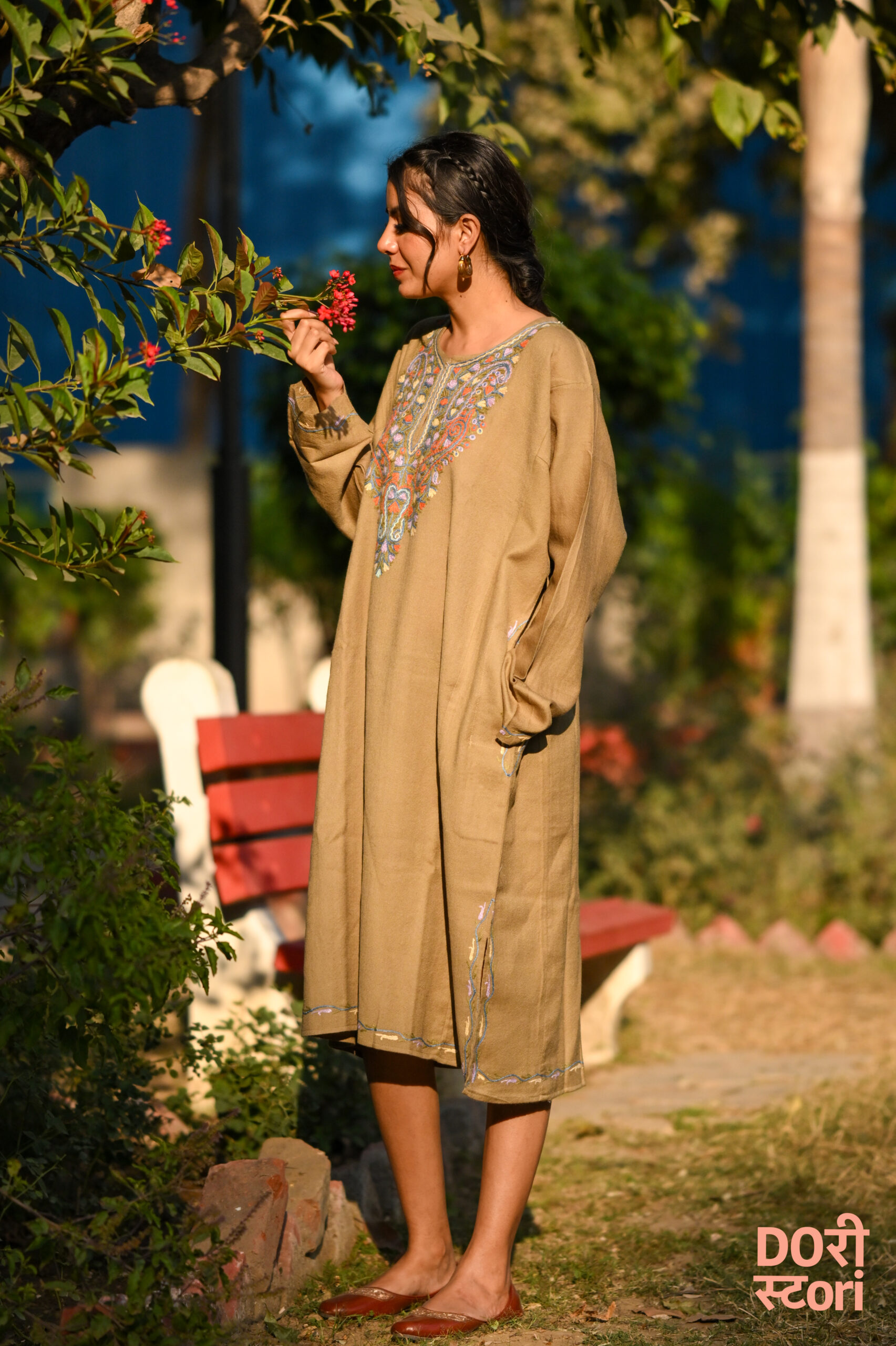 Green Goddess Pheran dress Size L Color Pastel Green
