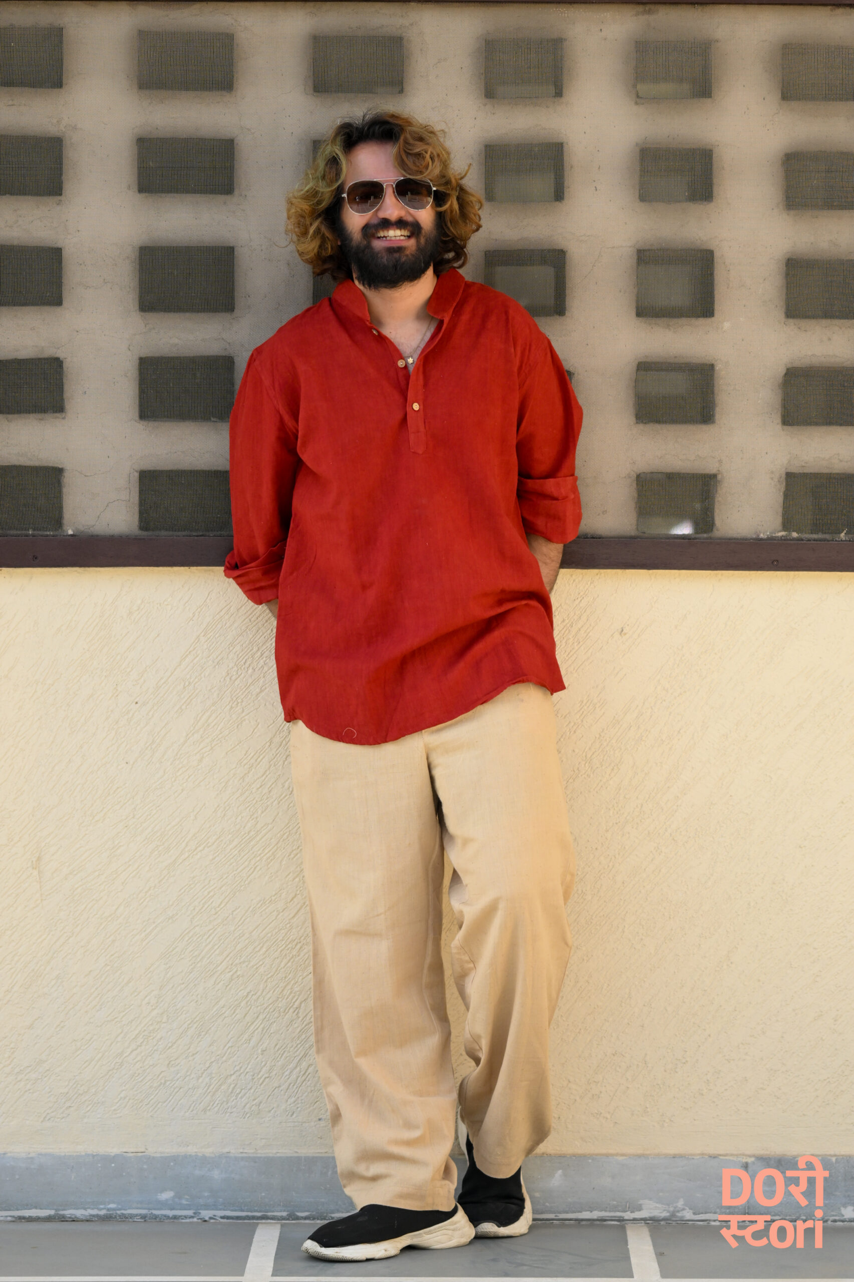 Mandarin Kurta Size 4XL Color Red