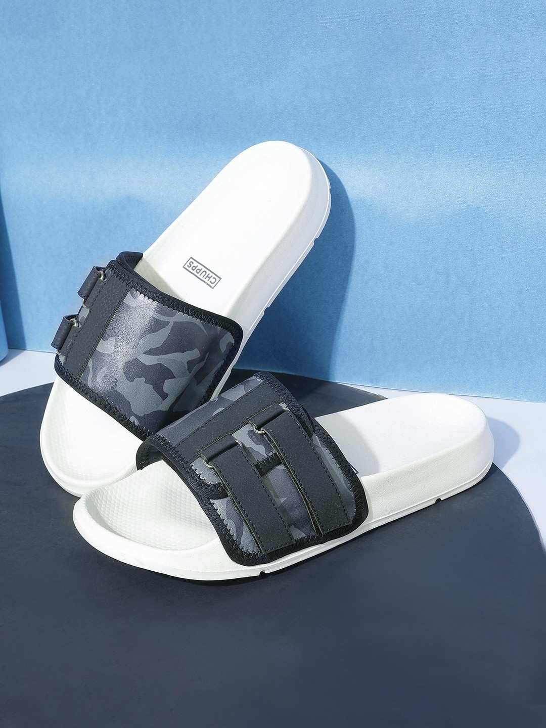 Chupps Mens Camo SecureFit NAVY CAMO Flipflop  Sliders