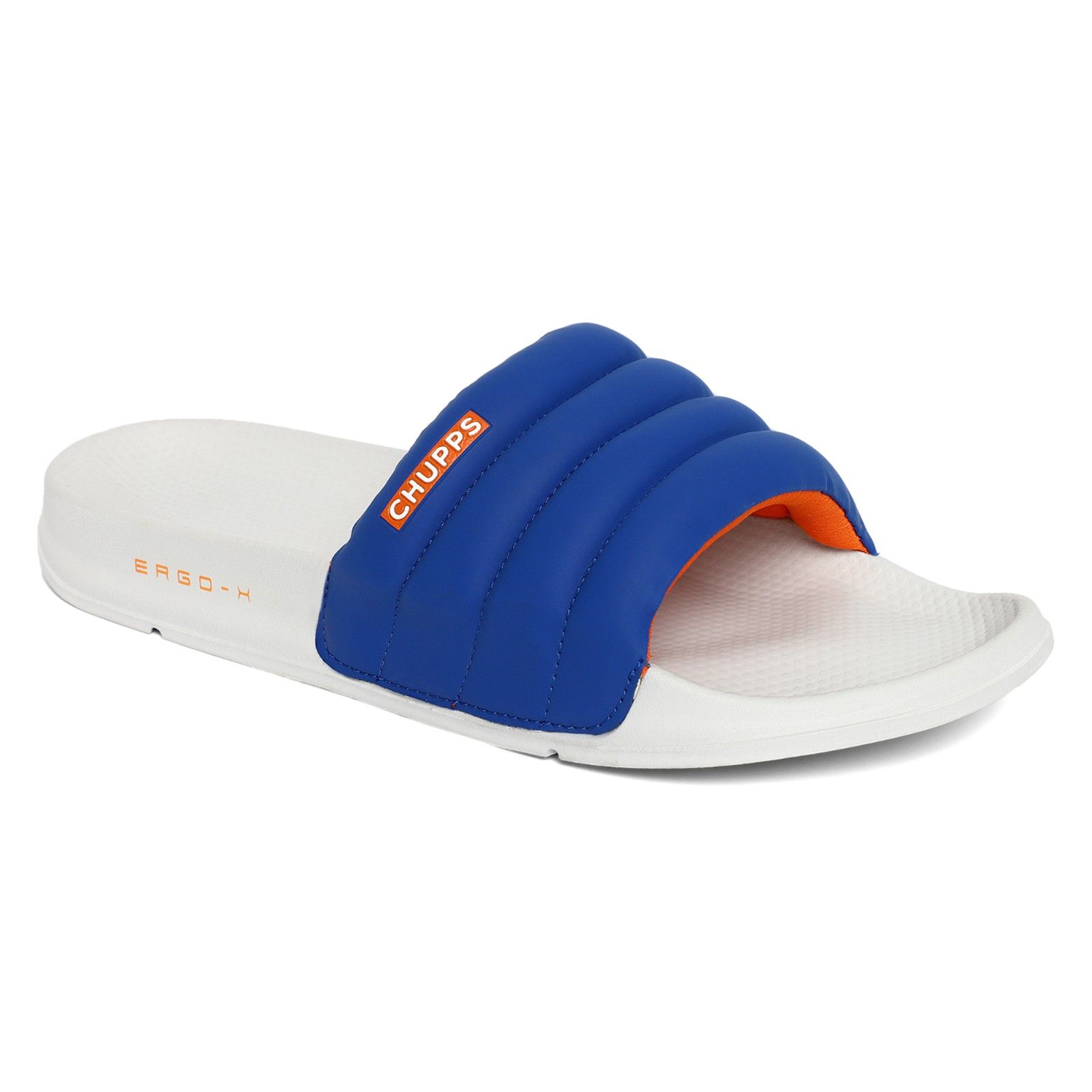 Chupps Mens Classic Quilted BLUE  GREY Flipflop  Sliders