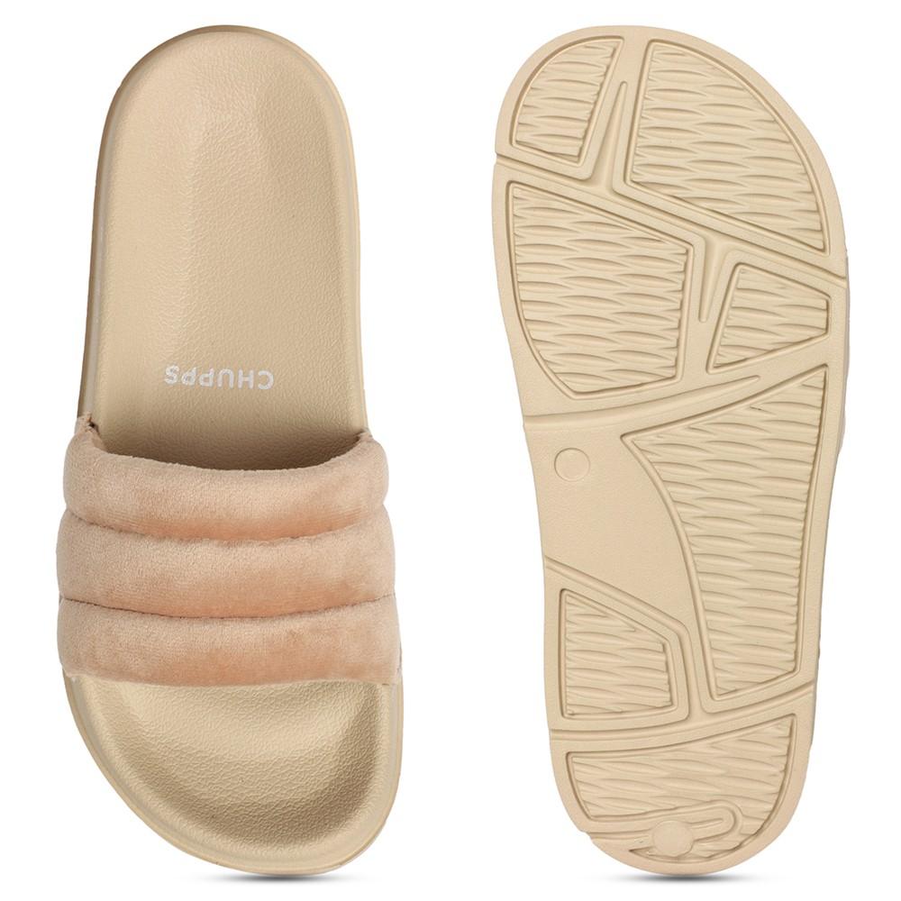 Chupps Womens Cloud Cozy BEIGE  BEIGE Flipflop  Sliders