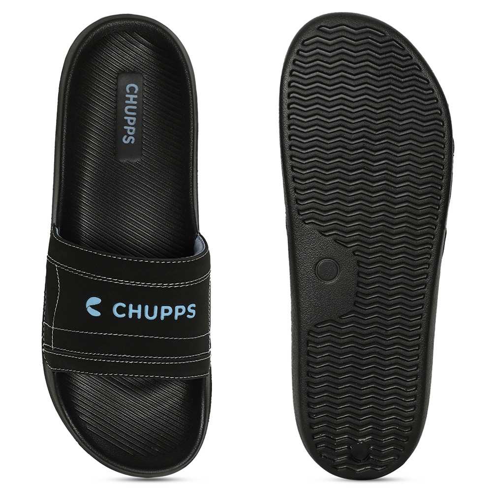 Chupps Mens Craft BLACK Flipflop  Sliders