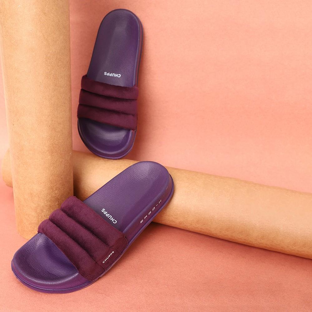 Chupps Womens Cloud Cozy PURPLE  PURPLE Flipflop  Sliders