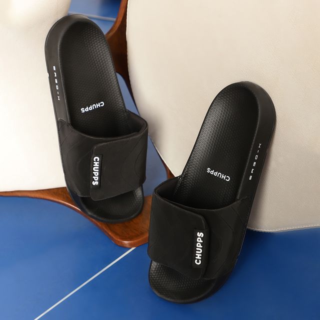 Chupps Mens Flow Black  Black Flip flop  Sliders