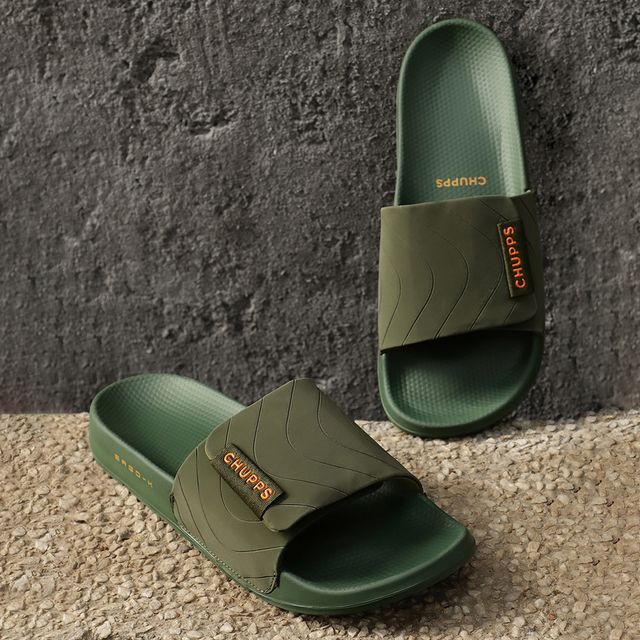 Chupps Mens Flow Olive Flip flop  Sliders