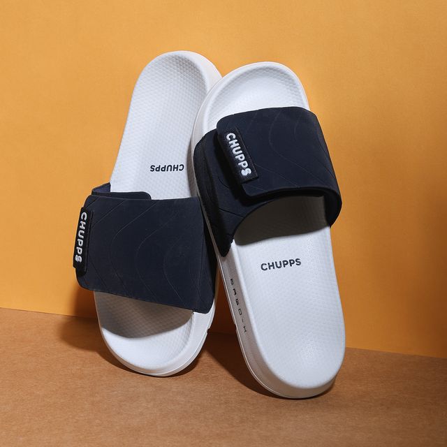 Chupps Mens Flow Navy Blue Grey Flip flop Sliders