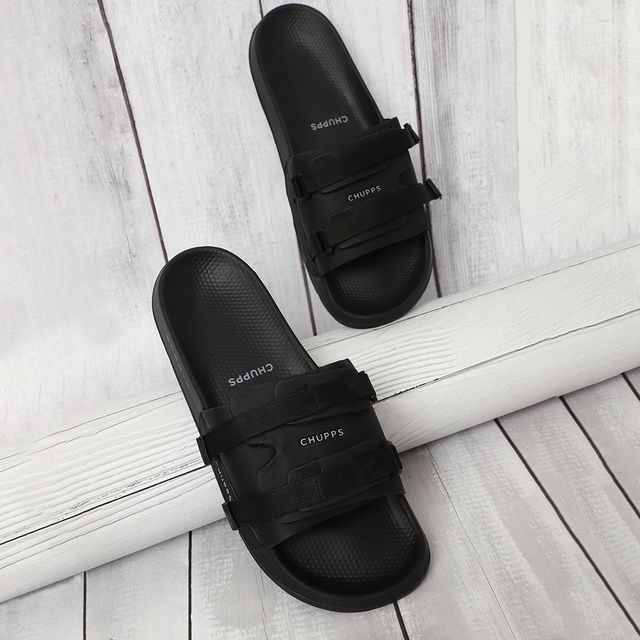 Chupps Mens Element Black Black Flip flop Sliders