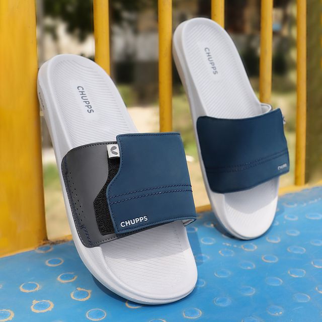 Chupps Mens Vapor NAVY GREY Flip flop Sliders