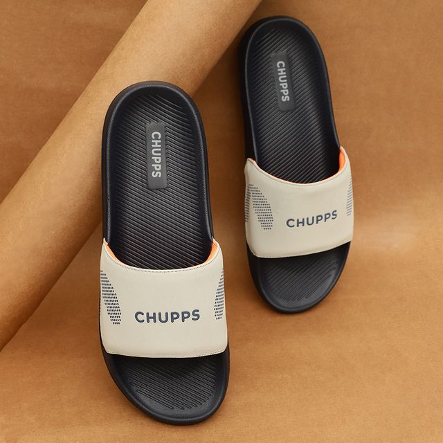 Chupps Mens Edge BLUE GREY Flipflop Sliders