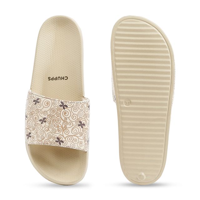 Chupps Womens Dream Beige Flip flop Sliders