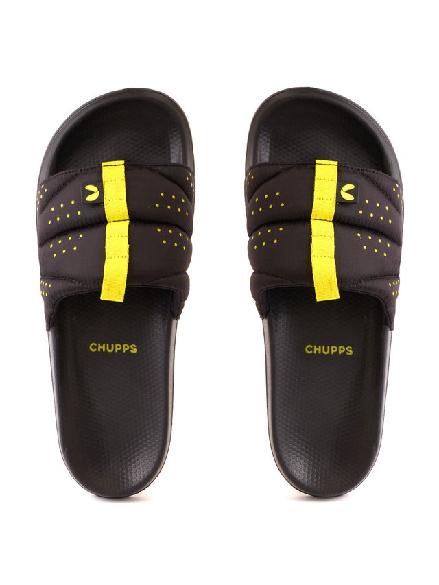 Chupps Mens Turbo Black Flip flop Sliders