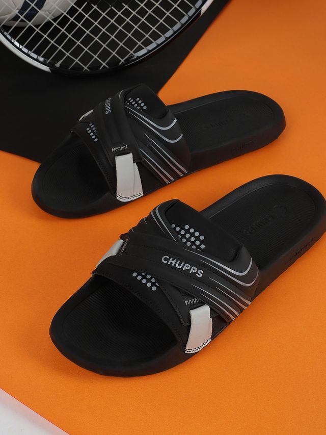 Chupps Mens VERTEX Black Flip flop Sliders