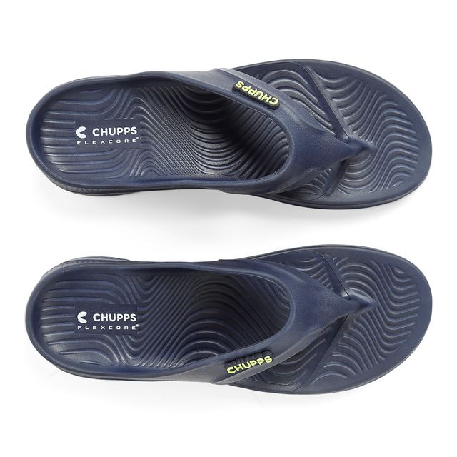 Chupps Mens Raw Navy Flip flop Sliders