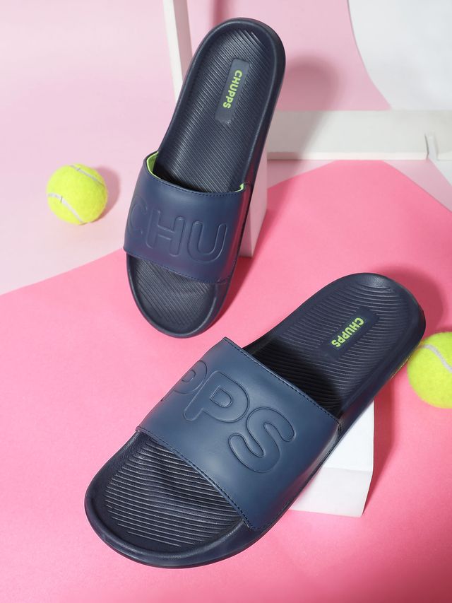 Chupps Mens PURE NAVY BLUE Flip flop Sliders