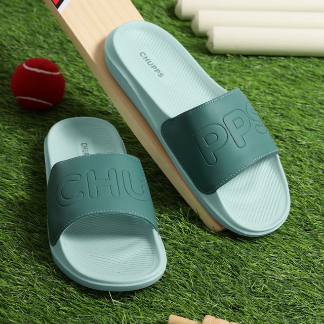 Chupps Mens PURE LIME GREEN Flip flop Sliders