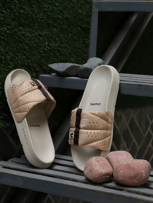 Chupps Mens TURBO BEIGE Flip flop Sliders