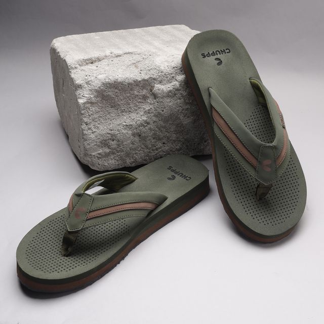 Chupps Mens TRIFUSE Olive Flip flop Sliders