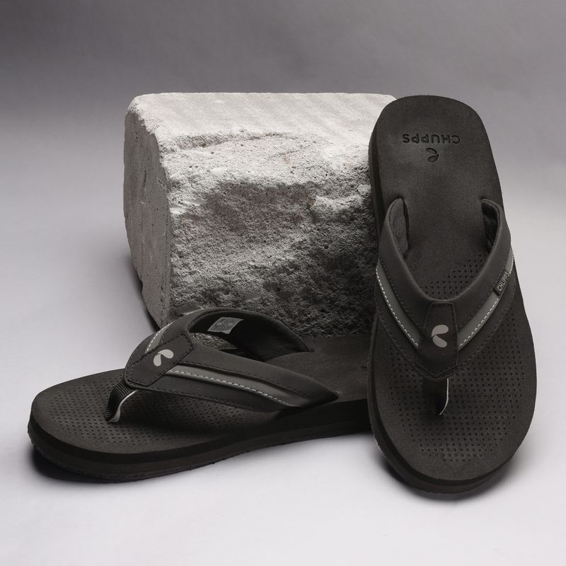 Chupps Mens TRIFUSE Black Flip flop Sliders